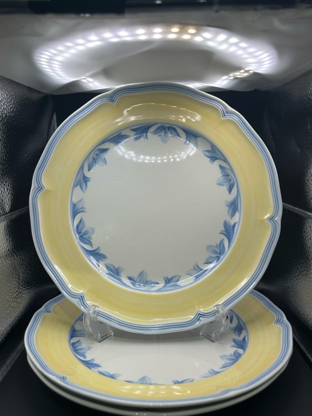 Villeroy & Boch Casa Azul Limone 10.5” Set Of 3 Dinner Plates Beautiful